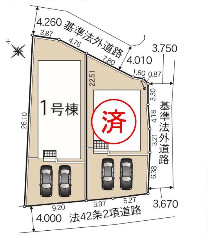 新築戸建　　上田市大屋第３　全２棟の区画図