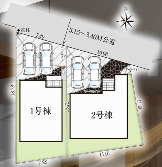 グラファーレ千葉市中央区蘇我３丁目２期の区画図
