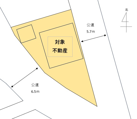 安佐南区長楽寺１丁目の土地図