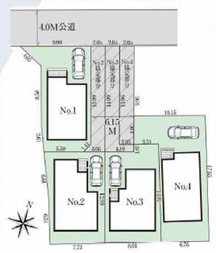 【区画図】 | 【仲介手数料０円】相模原市中央区千代田17期　新築一戸建て　全4棟