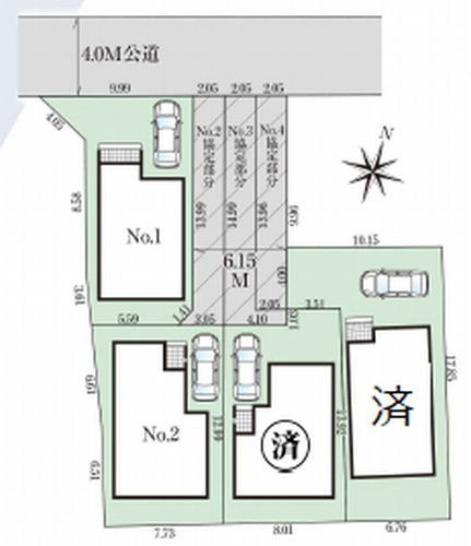 【区画図】 | 【仲介手数料０円】相模原市中央区千代田17期　新築一戸建て　全4棟