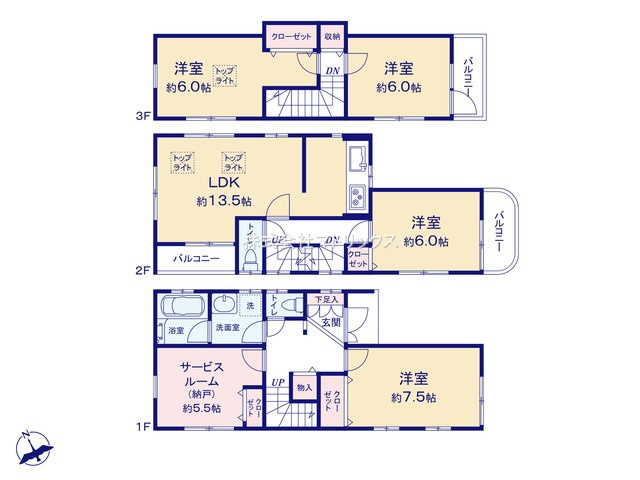 練馬区春日町1丁目　人気エリア　新規内装リフォーム戸建の間取り|4LDK+S+カースペース　敷地面積 110.53ｍ2　建物面積 81.48ｍ2