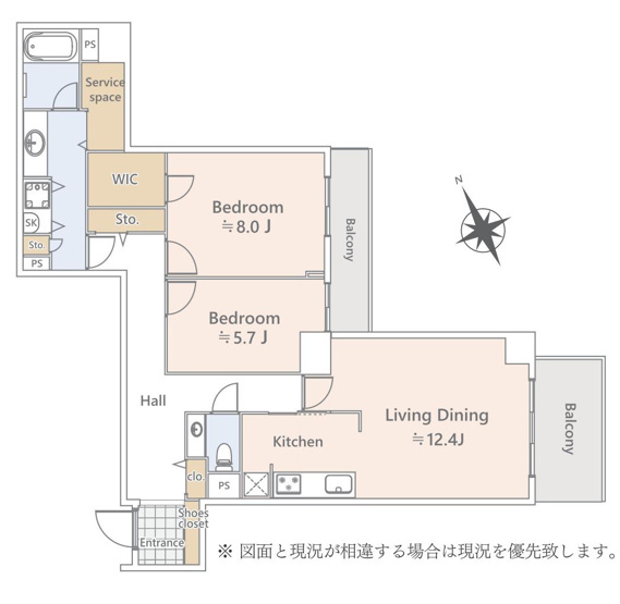 【間取り】 | エステ・スクエア成瀬壱番館 | 2LDKは、リビングダイニングキッチンと二つの居室がある間取りでございます。夫婦や小さなお子さんのいるご家庭に特におすすめで、リビングで家族団らんを楽しみつつ、個室でプライベートな時間も確保できます。