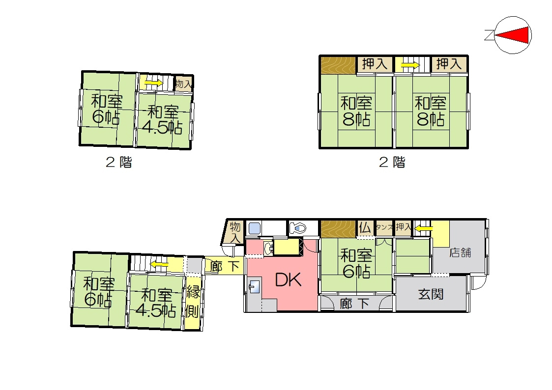 福知山市字裏ノの中古一戸建の間取り