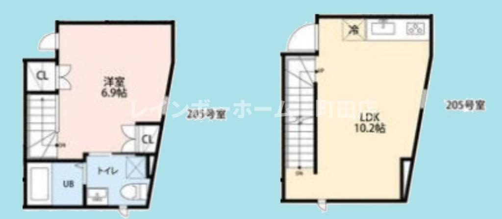 フェリオ小田急相模原※初期費用分割あと払いサービス利用可能物件の間取り