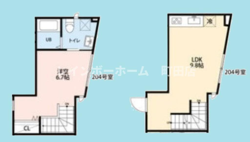 フェリオ小田急相模原※初期費用分割あと払いサービス利用可能物件の間取り