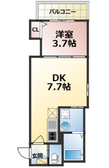 Luna Terrace 近大前の間取り