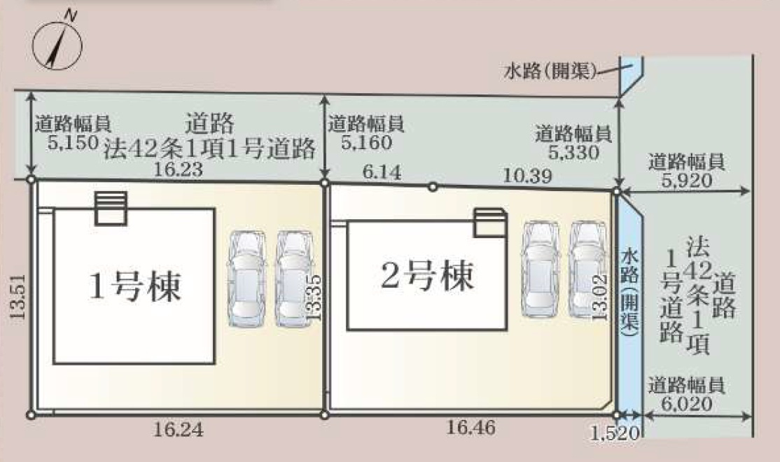 新築戸建　千曲市磯部第７　全２棟の区画図