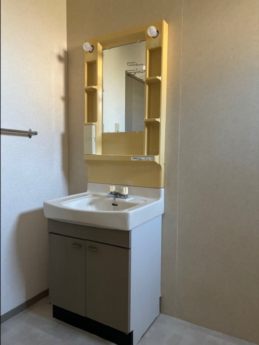 ハイカムール津福の洗面所|スペースが確保できる洗面所です