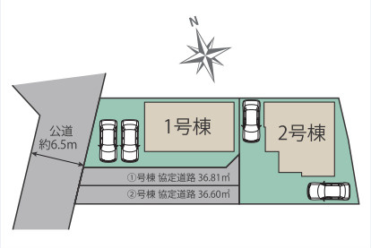 【区画図】 | 福岡市城南区東油山2丁目　1号棟（全2棟）【仲介手数料無料・0円】 | 区画図です。1号棟