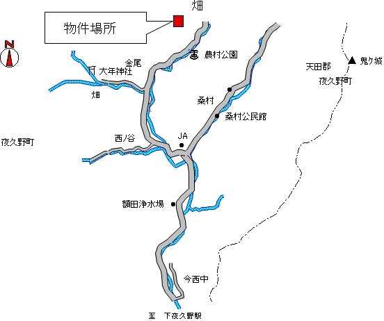 福知山市夜久野町畑の中古一戸建の地図