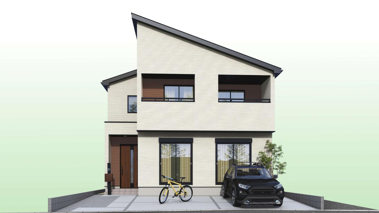 土佐市高岡町甲 5期1棟1 新築戸建ての完成予想図|外観の完成予想図です