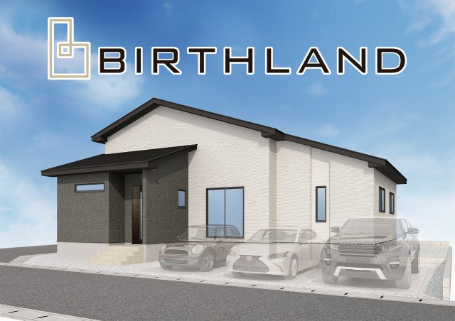 新築戸建・新築建売　伊達郡桑折町4期　醸芳小・醸芳中の外観パース|〈2号棟〉あなたのためのくつろぎの住まい～LIGARE-リガーレ-～　人気の平屋建て住宅♪