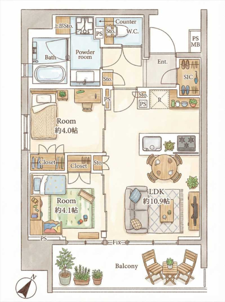 クリオ ラベルヴィ呉服町の間取り