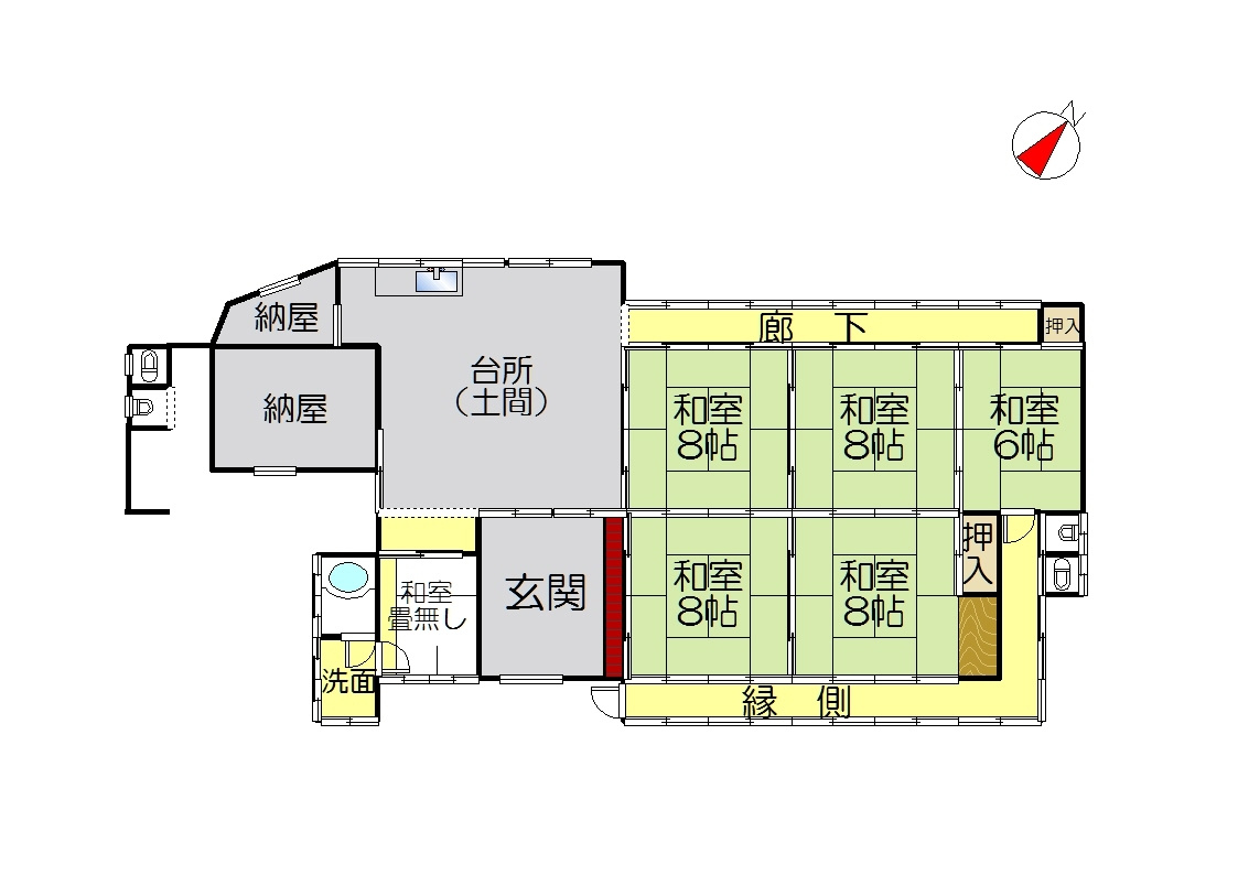 福知山市字田和の中古一戸建の間取り