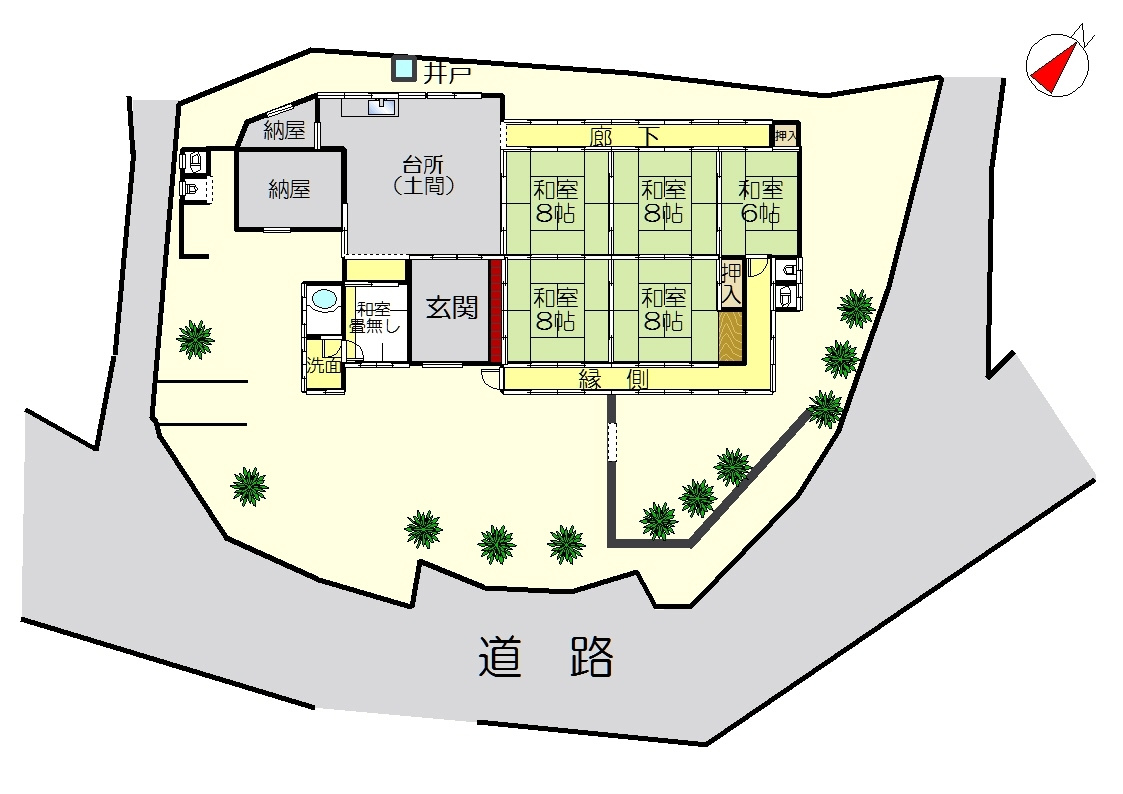 福知山市字田和の中古一戸建の区画図