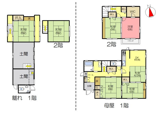 丹波市山南町小野尻の中古一戸建の間取り