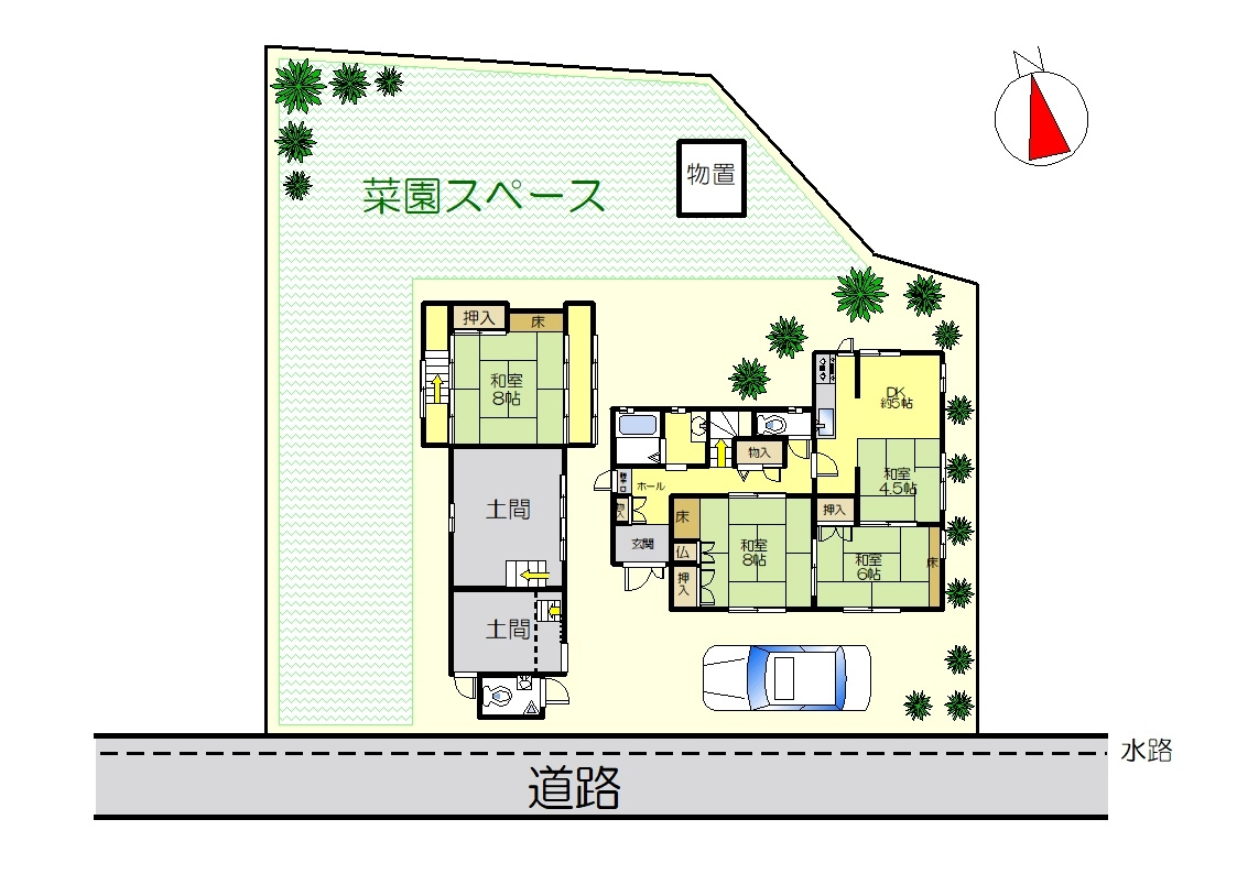 丹波市山南町小野尻の中古一戸建の区画図