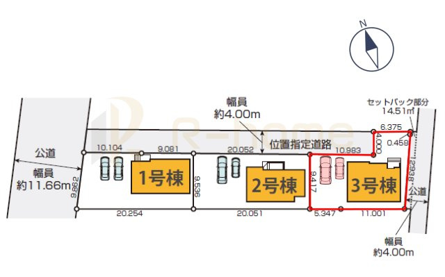 水戸市小吹町2期　新築戸建て　3号棟の区画図|大きなお買い物だからこそ、メリット・デメリットを伝えさせて頂きます。
R-homeにお任せください♪