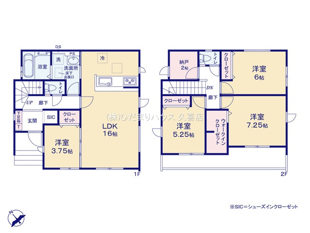 久喜市久喜東10期　新築一戸建て　09　グラファーレの間取り|主寝室には衣替えも楽々な大容量WIC付き♪