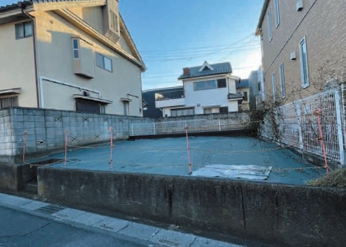 敷地面積19坪　売地　川越市藤間の外観|更地　駅近物件！教育施設、お買い物施設が近隣に充実♪
前面道路：北東側公道4.0ｍに7.76ｍ接道。お車の出し入れもラクラクです♪