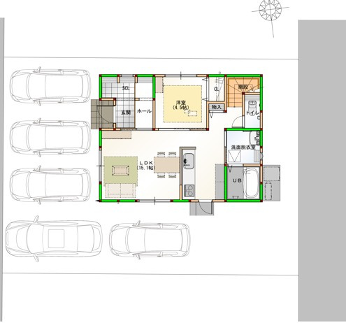 徳島市丈六町丈領建売①の駐車場