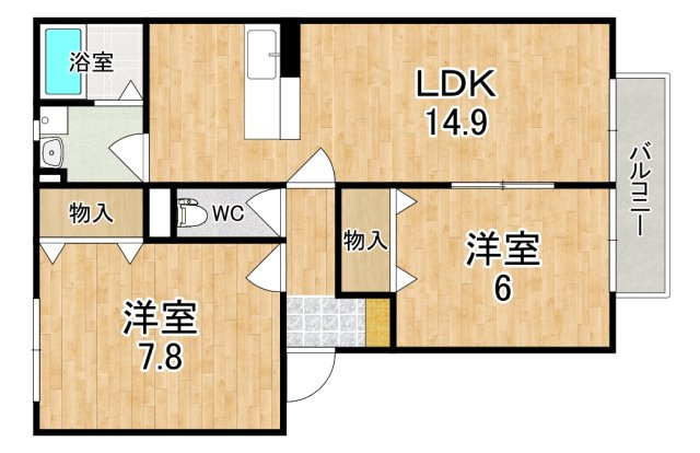 サテライト　ミーホＢ棟の間取り