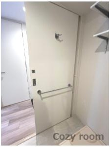 【設備】 | セレニテ江坂エクラ | 洗面所の「扉」にも「タオル掛け等あり♪」便利な工夫がされています(^^