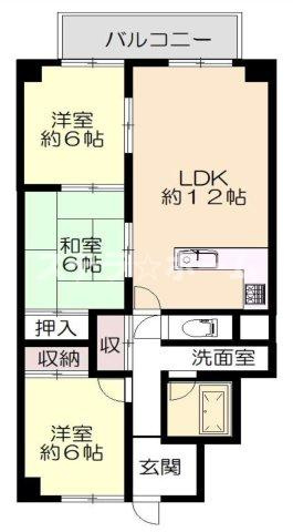 ハイム北野の間取り|3LDK