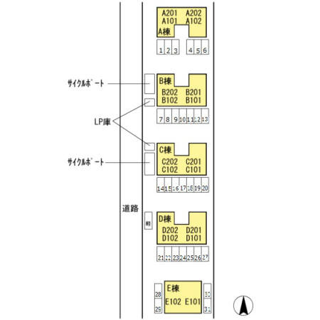 クラウディア　B棟の区画図
