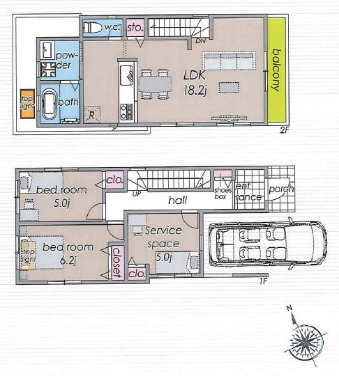 【参考プラン】 | 杉並区西荻南１丁目　売地　A区画 | ＜参考プラン1＞建物面積90.66ｍ2・建物参考価格2350万