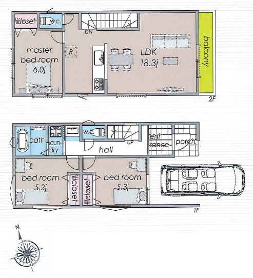 【参考プラン】 | 杉並区西荻南１丁目　売地　A区画 | ＜参考プラン2＞建物面積91.10ｍ2・建物参考価格2350万