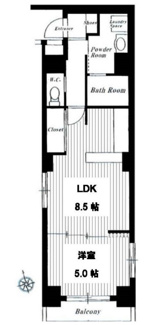 【間取り】 | スカイコート銀座東第２