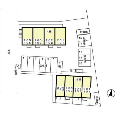カトルセゾン Ｂの区画図