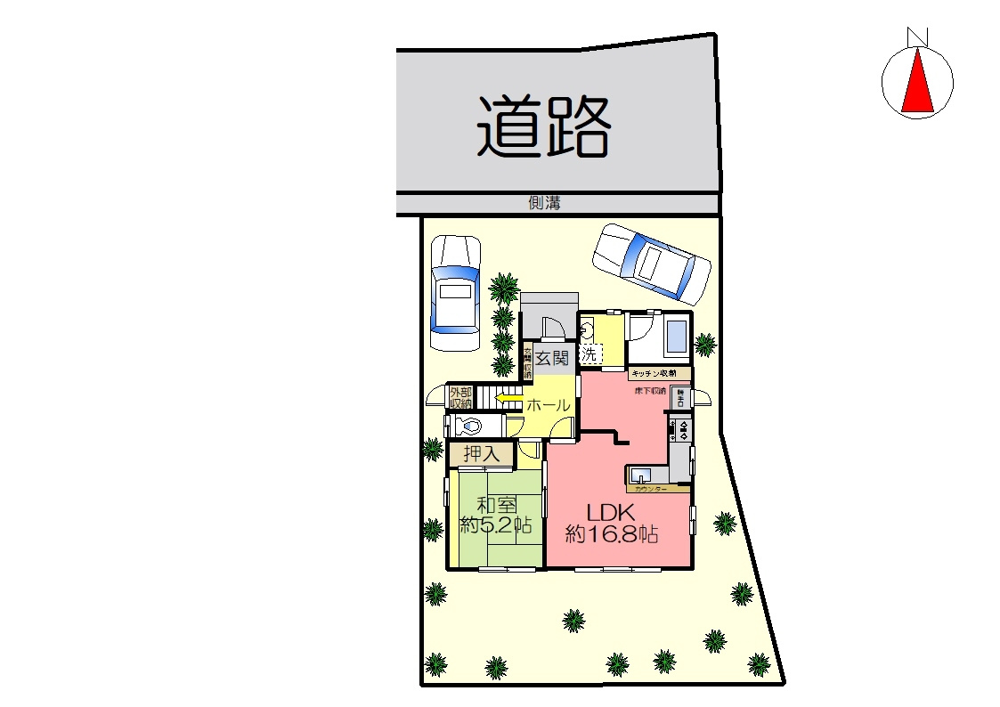 丹波市柏原町大新屋の中古一戸建の区画図