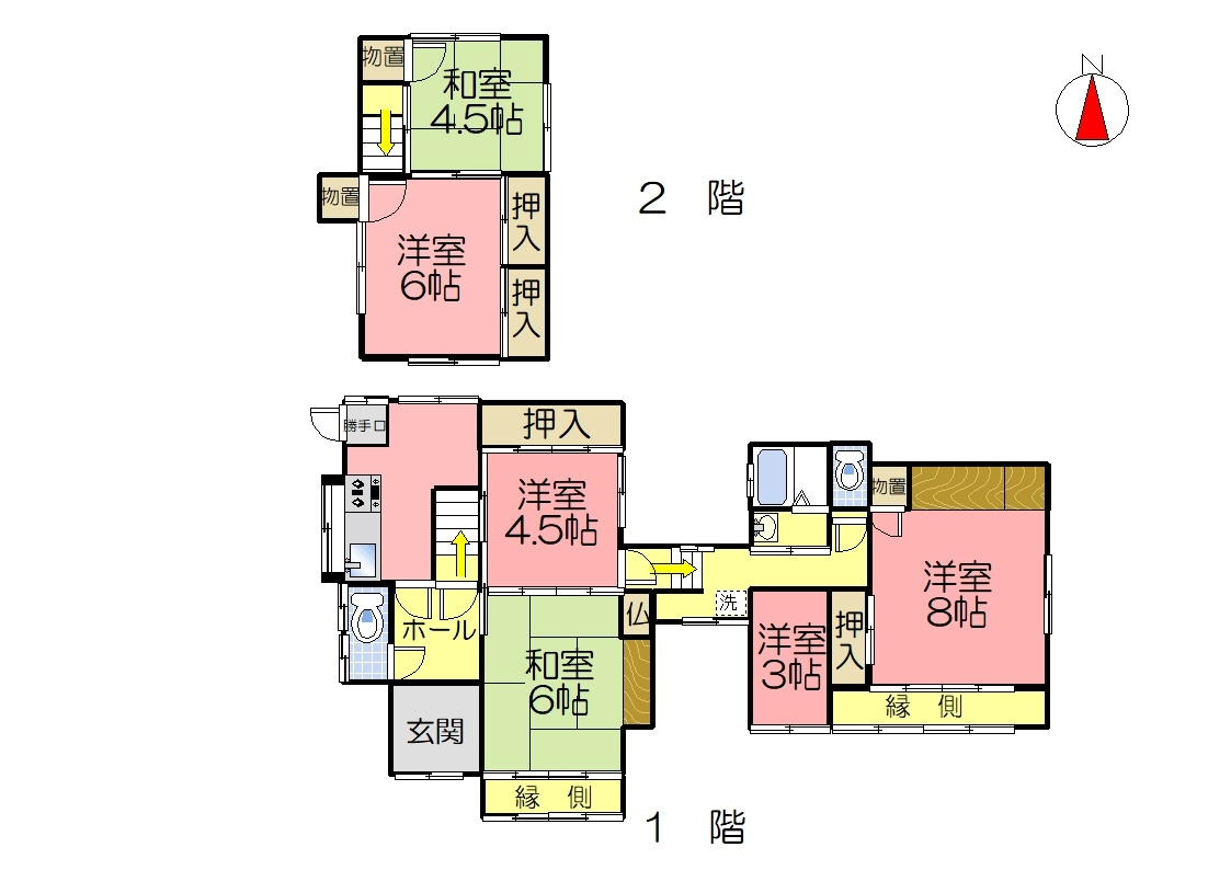 丹波市柏原町柏原の中古一戸建の間取り
