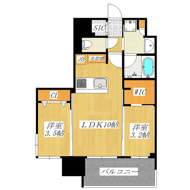 デュオヴェール赤羽の間取り|北向きの角部屋です☆