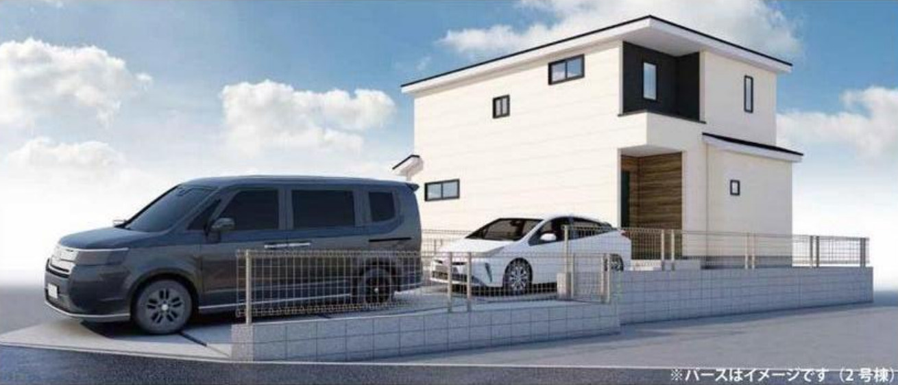 横浜市緑区霧が丘4丁目 新築戸建て【仲介手数料無料】カースペース2台の外観パース