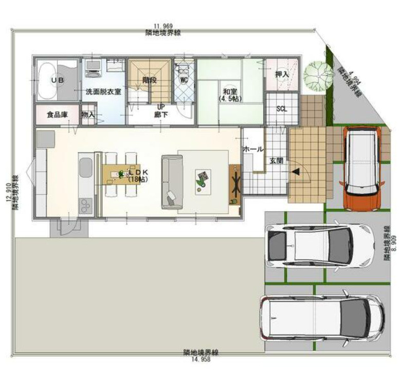 瑞穂市 別府（穂積駅） 2階建のその他|配置図