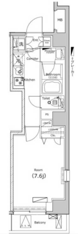 レスティア三軒茶屋　分譲賃貸　ペット相談　ネット0の間取り