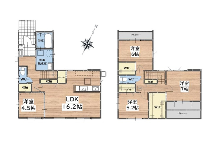 福岡市南区弥永2丁目第3-2棟（2号棟）の間取り|全居室収納付きで便利です。