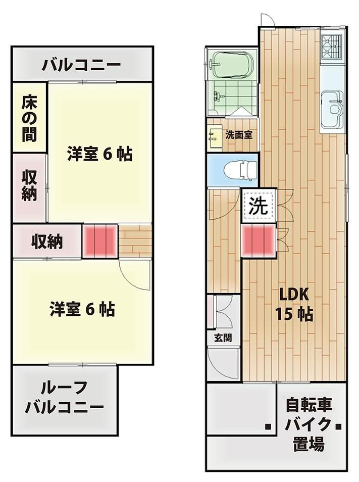 常称寺町リノベ戸建ての間取り
