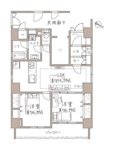 アール・ケープラザ横濱Ⅵの間取り