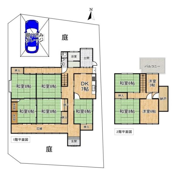 香芝市穴虫の中古一戸建の間取り|■広々した９SＬＤＫの間取り・南・北・西角地！大容量の収納など、ご家族のお住まいにピッタリです！