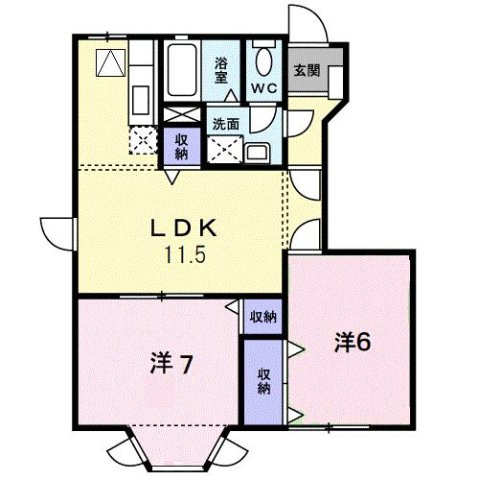 プリムローズＢ棟の間取り