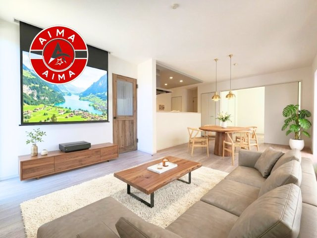 春日市須玖南7丁目第1-3棟（2号棟）の居間・リビング|明るく開放的なリビングダイニングは豊かな陽光が注ぎ込み、やすらぎの空間を演出してくれます。ご家族で楽しいひとときをお過ごし下さい。※家具はCGを合成したものです。