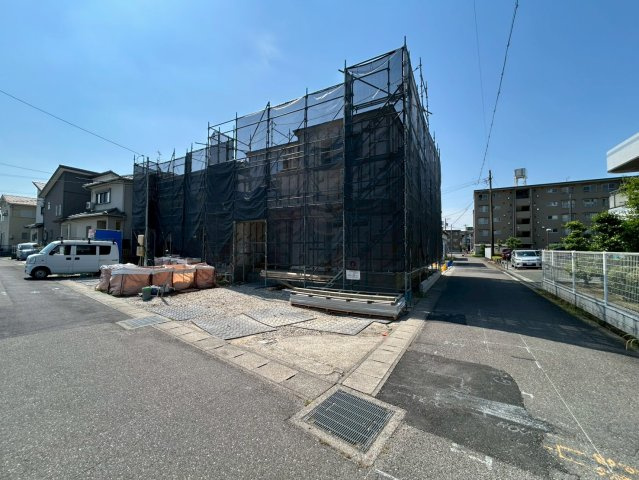 【商談中】新築戸建　一宮市木曽川町5期　全4区画分譲の外観|「現地（2026年5月19日）撮影」　　　
■全体写真　
■ヤマダ不動産　株式会社リライフ　