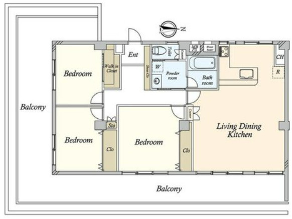 【間取り】 | 日商岩井方南町マンション