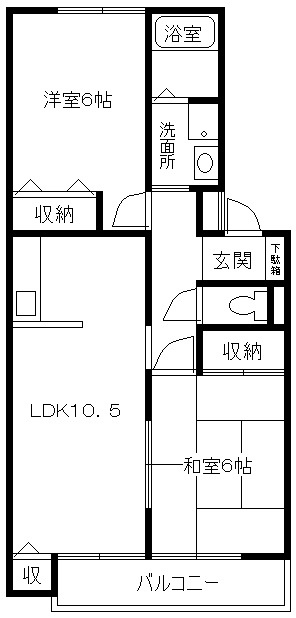 高砂市阿弥陀町生石のアパートの間取り