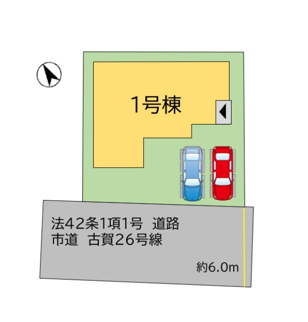 古賀市天神4丁目第3-1棟（1号棟）の区画図|配置図